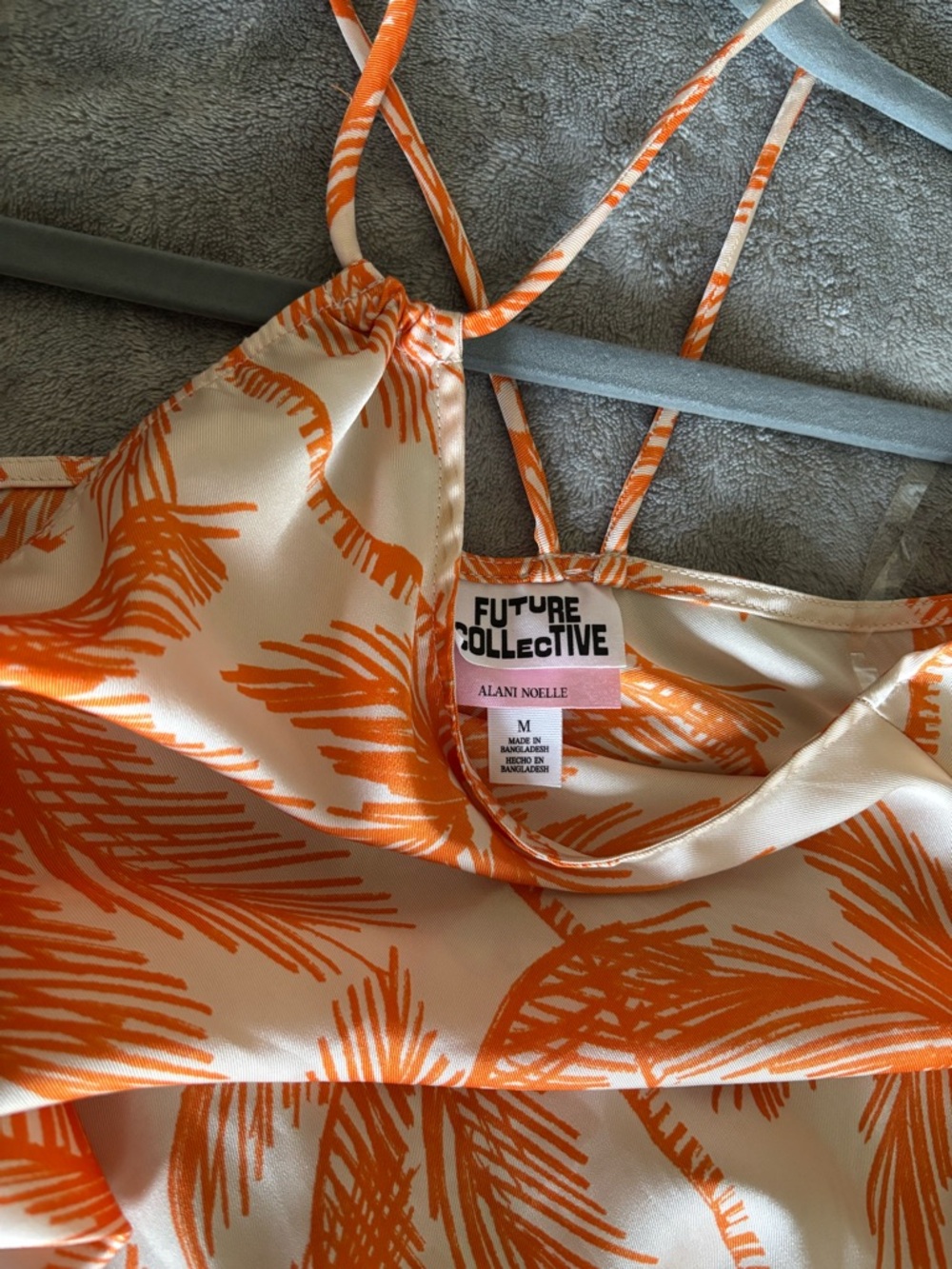 Alani Noelle Women’s One-Shoulder Orange Palm Print Midi Dress size M - Picture 10 of 10
